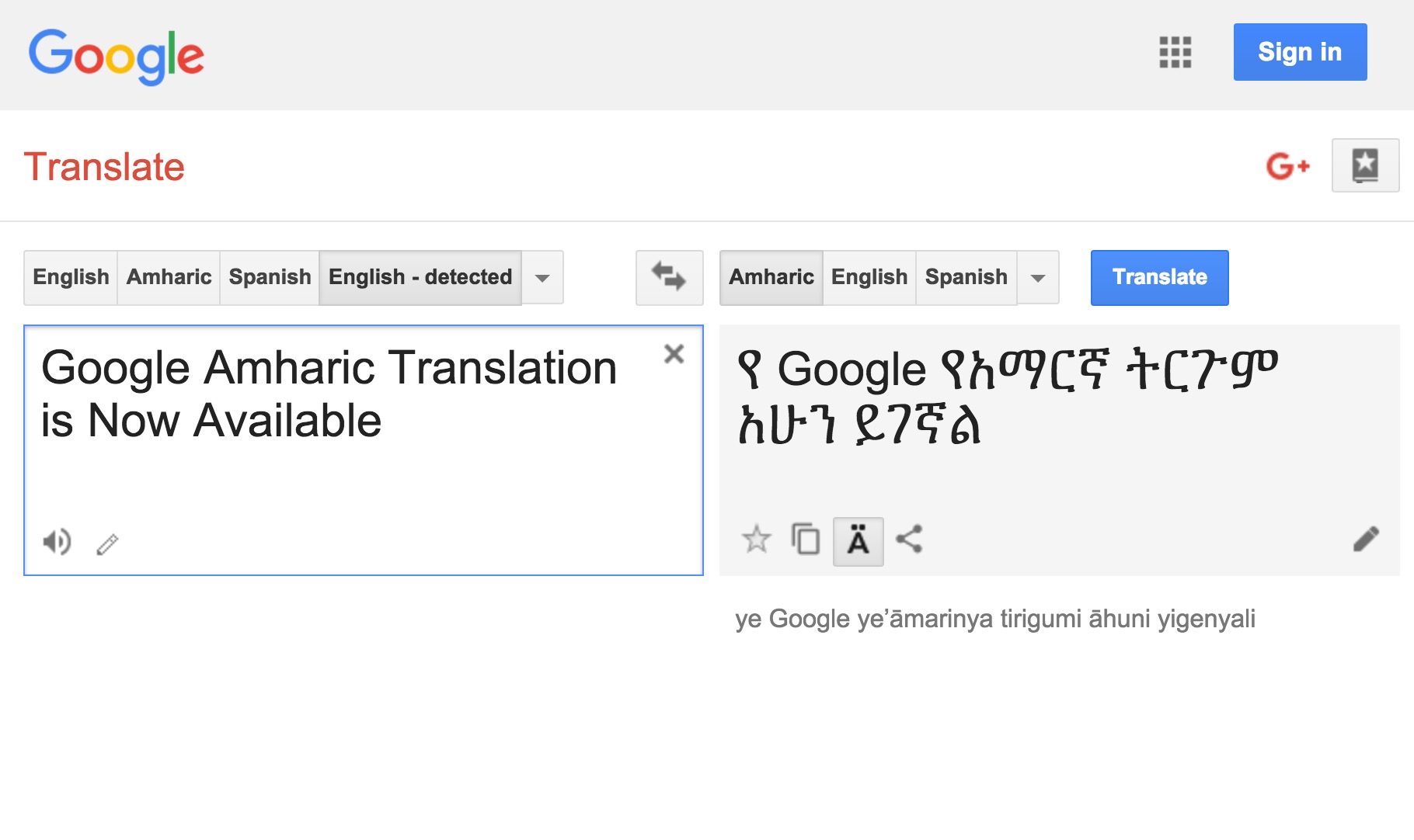 Google Translate in